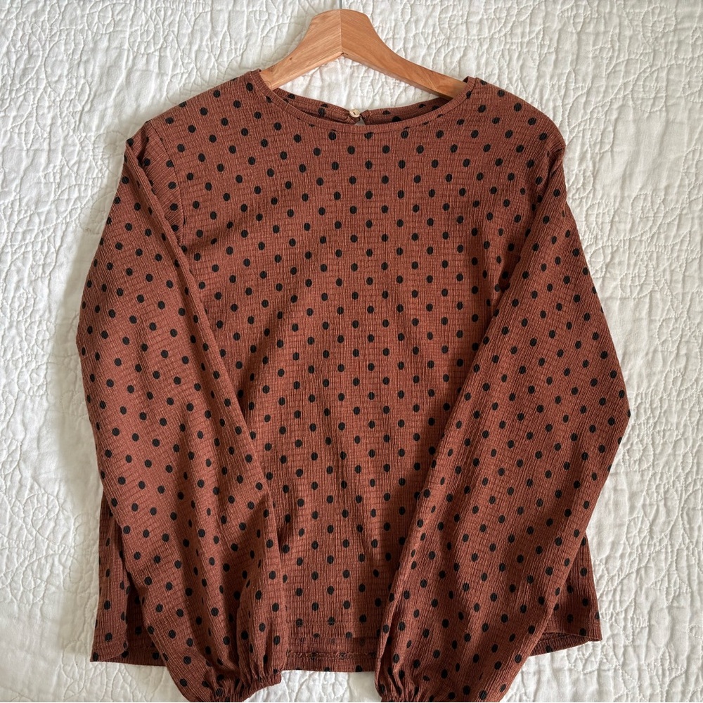 Zara kids Rust Polka Dot Top